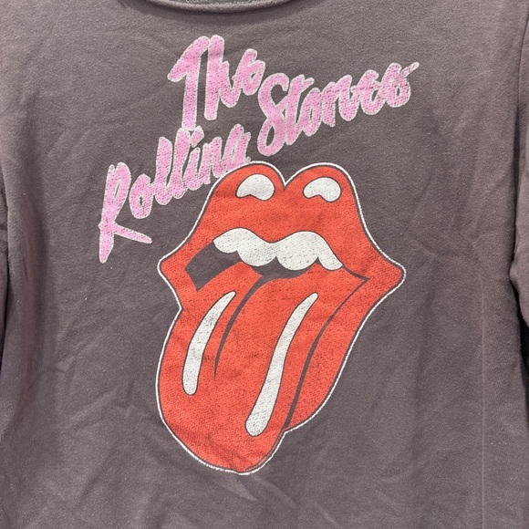 Rolling Stones Tongue Logo Graphic Sweatshirt Dark Grey Crewneck - Picture 2 of 6